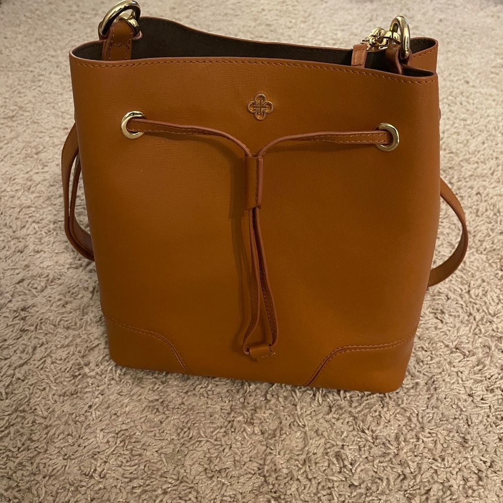 SOLD Mimigogo brown leather bucket bag